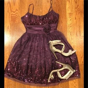 Gorgeous Purple/ Maroon ColorSequined Dress